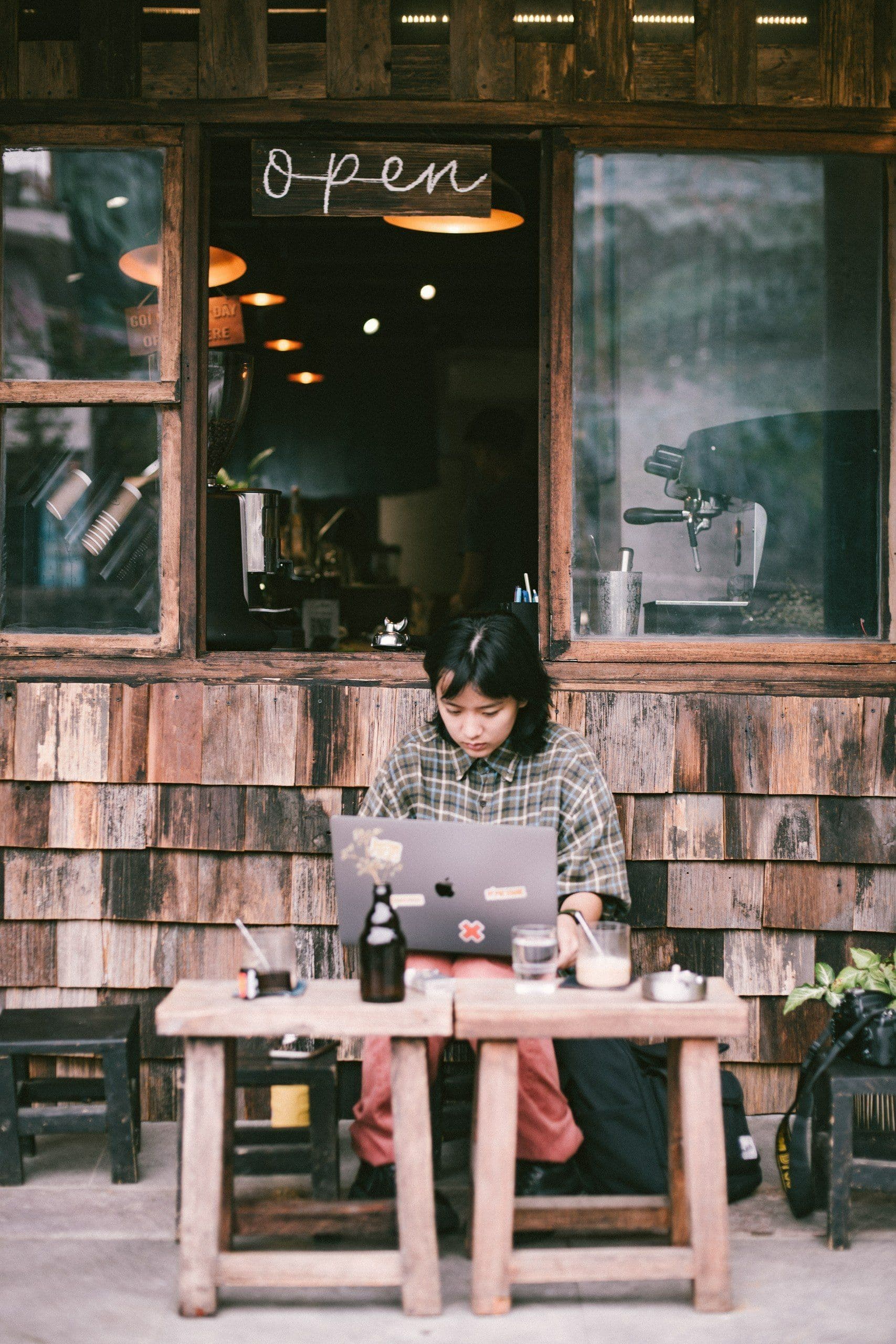 Business owner using a digital service, representing SME AI and customer-enquiry journeys
